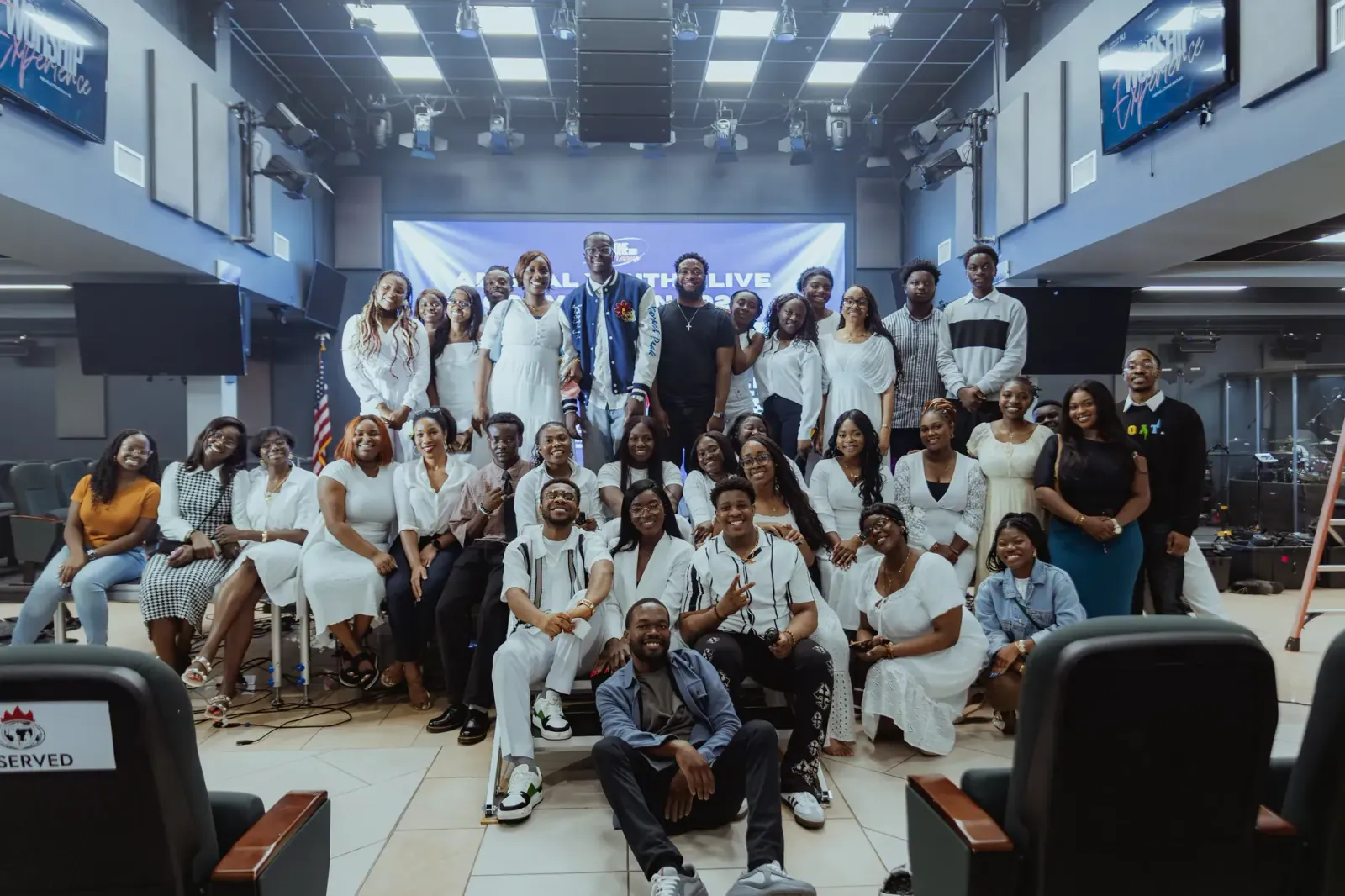 Youth Alive USA members gathered for a group photo after a service